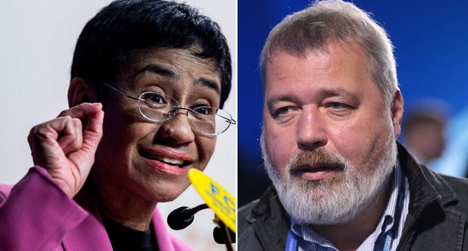 2021 නොබෙල් සාම ත්යාගය මාධ්යවේදින් දෙදෙනෙකුට හිමිවේ 2021 නොබෙල් සාම ත්යාගය මාධ්යවේදින් දෙදෙනෙකුට හිමිවේ